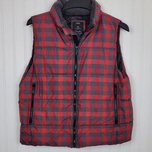 Gap Winter Warmth Buffalo Plaid Polyester Vest, Women's Size L